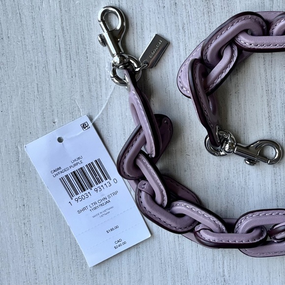 Coach Short Leather Chain Strap in Faded Purple - Picture 2 of 2